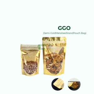 GGO-SEMI METALISED GOLD STAND POUCH BAG