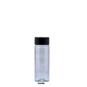 PET BOTOL M300ML BLACK CAP