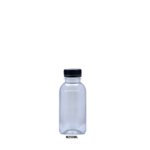 PET BOTOL M250ML BLACK CAP